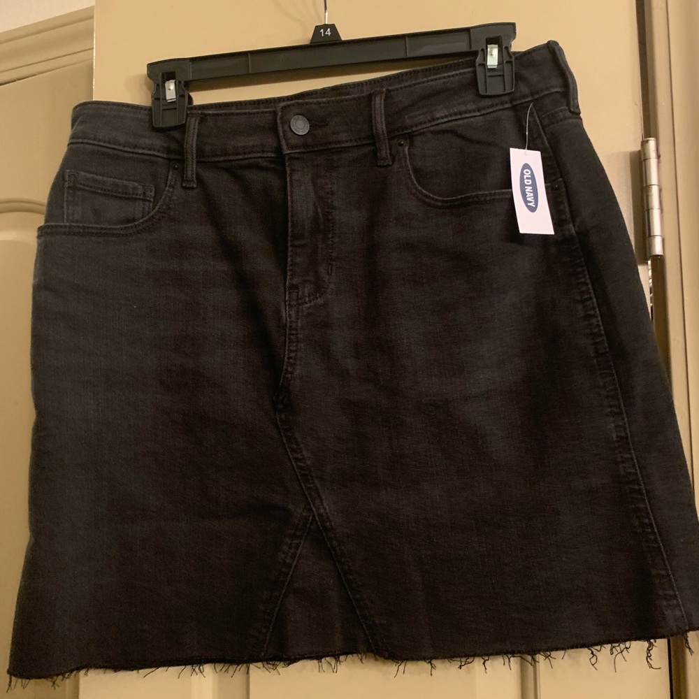 NWT black denim skirt